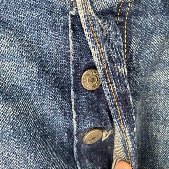 Grlfrnd Helena Crop Button Fly Jeans size 28 Raw Hem - Picture 8 of 12